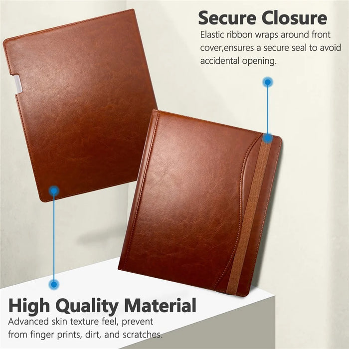 For ReMarkable Paper Pro Case Card Slots Stand PC+PU Leather E-Reader Cover with Pen Holder - Black - 5