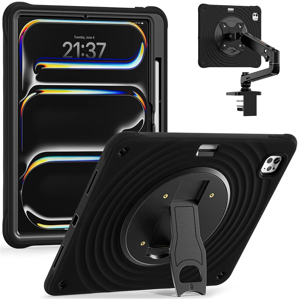 For iPad Pro 13 (2025) / 13 (2024) Case Kickstand PC+Silicone+TPU Tablet Cover - 1