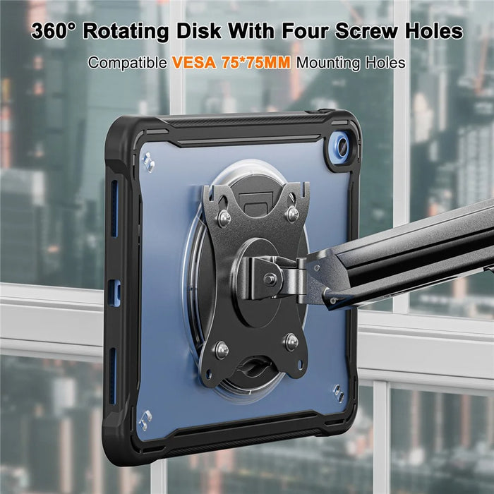 For iPad (2025) / 10.9 (2022) Case Kickstand PC+Silicone+TPU Tablet Cover - Transparent - 3