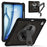 Kickstand Case for iPad Air 13 (2026) / (2025) / (2024) / Pro 12.9 (2022) / (2021) / (2020) / (2018) PC+Silicone+TPU Tablet Cover - Transparent Black - 1