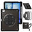 Kickstand Case for iPad Air 13 (2026) / (2025) / (2024) / Pro 12.9 (2022) / (2021) / (2020) / (2018) PC+Silicone+TPU Tablet Cover - Transparent Black - 2