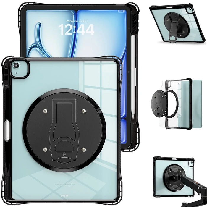 Clear Case for iPad Air 13 (2026) / (2025) / (2024) / Pro 12.9 (2022) / (2021) / (2020) / (2018) PC+TPU+Acrylic Kickstand Cover - 2