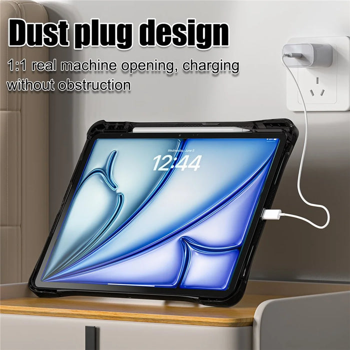 Clear Case for iPad Air 13 (2026) / (2025) / (2024) / Pro 12.9 (2022) / (2021) / (2020) / (2018) PC+TPU+Acrylic Kickstand Cover - 4