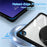 For Samsung Galaxy Tab A9+ SM-X210 / X216 / X218 Case Hand Strap Kickstand PC+TPU+Acrylic Clear Tablet Cover - Black - 6