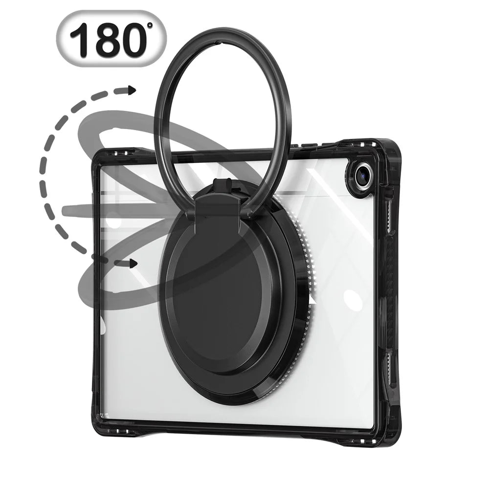 For Samsung Galaxy Tab A9+ SM-X210 / X216 / X218 Case Rotary Kickstand PC+TPU+Acrylic Tablet Cover - Black - 6