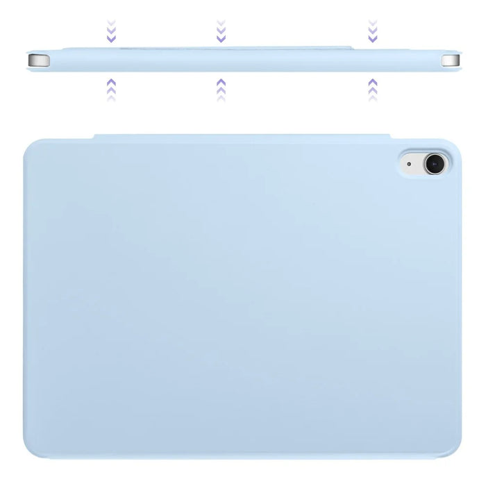 For iPad mini (2024)  /  (2021) Case PC + PU Leather Origami Stand Magnetic Tablet Cover - Baby Blue - 6