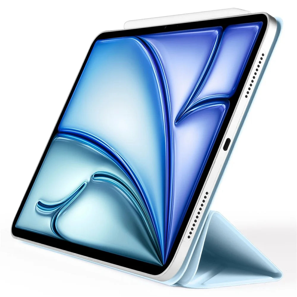 PC + PU Leather Case For iPad Air 11 (2026) / (2025) / (2024)  /  Air (2022)  /  (2020) Origami Stand Magnetic Tablet Cover - Baby Blue - 5