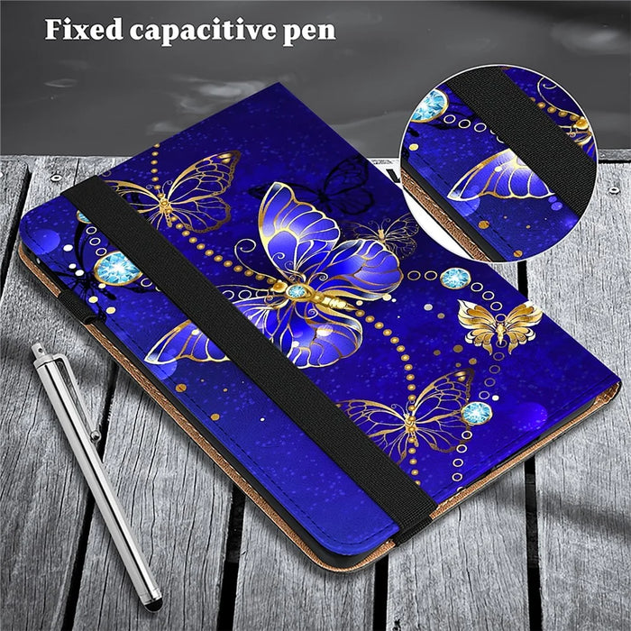 For Lenovo Tab Plus Case Pattern Printed Leather Tablet Cover with Card Slot - Butterfly - 6