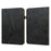 For Lenovo Tab Plus Case Line Imprinted PU Leather Card Holder Tablet Stand Cover - Black - 1