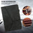 For Lenovo Tab Plus Case Line Imprinted PU Leather Card Holder Tablet Stand Cover - Black - 2