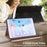 For Lenovo Tab Plus Case Line Imprinted PU Leather Card Holder Tablet Stand Cover - Black - 4
