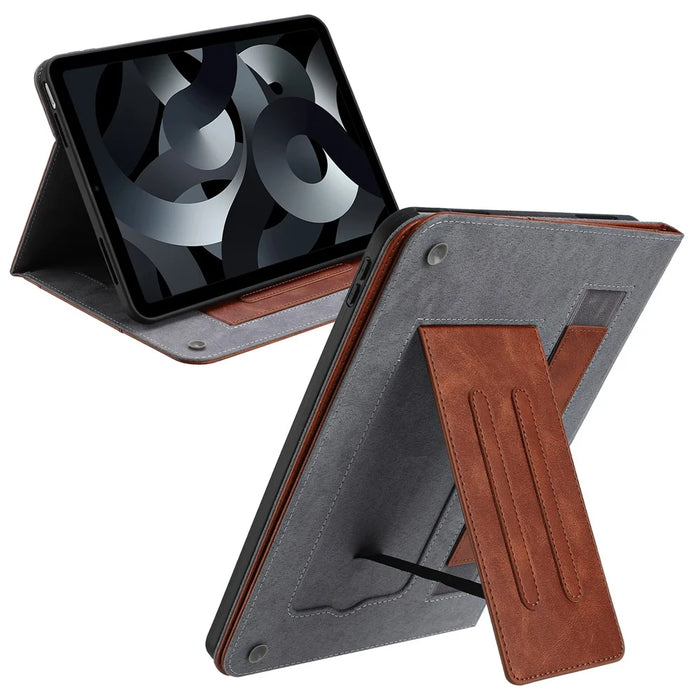 For iPad 9.7-inch (2018) / (2017) / Air 2 / Air (2013) Wallet Case Auto Wake / Sleep Leather Flip Tablet Cover Cowhide Texture - Yellow - Brown - 3