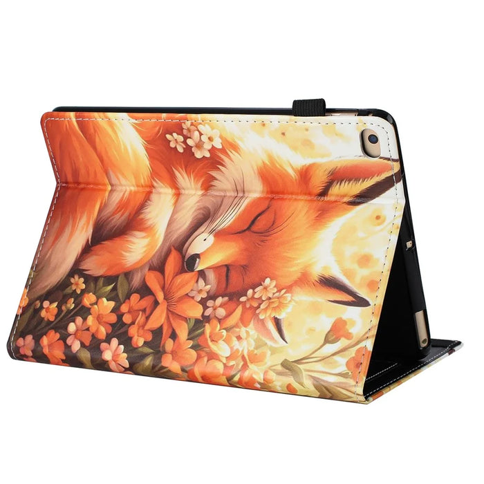 Tablet Case For iPad 10.2 (2021) / (2020) / (2019) / iPad Air 10.5 inch (2019) / iPad Pro 10.5-inch (2017) Pattern Leather Cover - Flower Fox - 4