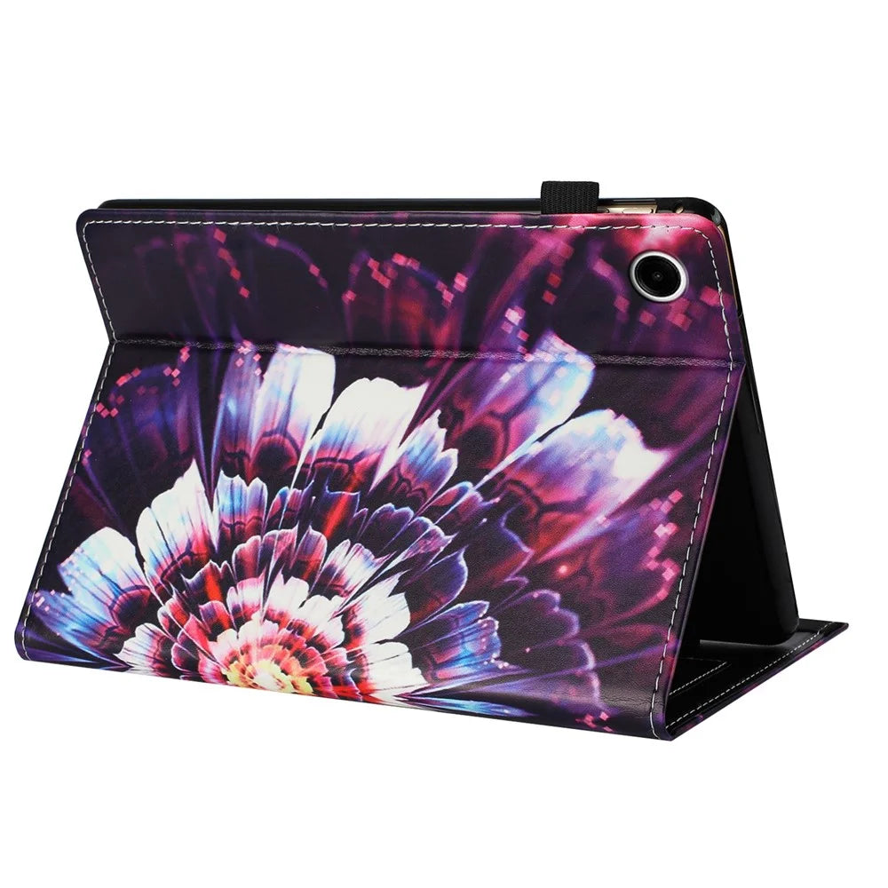 For Samsung Galaxy Tab A8 10.5 (2022) / (2021) Case Pattern Leather Tablet Cover with Auto Sleep / Wake, Card Holder - Colorful Flowers - 4
