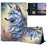 For Samsung Galaxy Tab S9 / S10 FE / S9 FE Case Pattern Leather Tablet Cover with Auto Sleep / Wake, Card Holder - White Wolf - 1