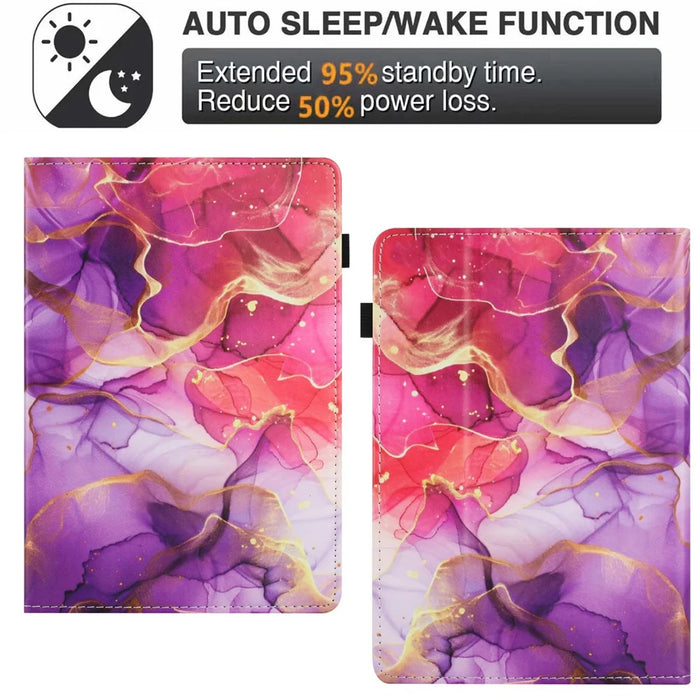 Tablet Case For Amazon Kindle Paperwhite 4 (2018) / 3 (2015) / 2 (2015) / 1 (2015) Pattern Leather Cover with Card Holder - Pink Gold Marble - 6