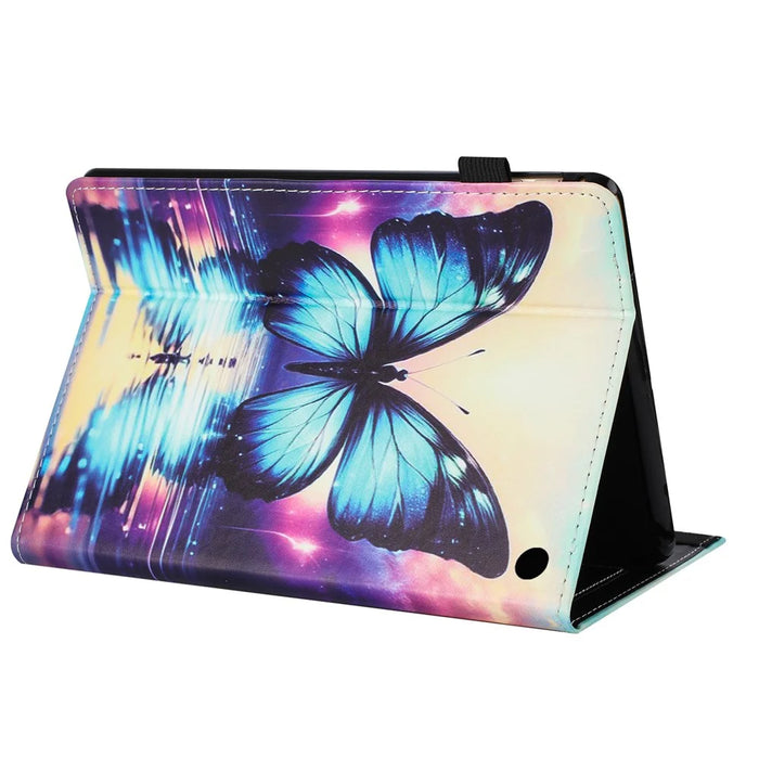 For Amazon Fire 7 (2022) Case Pattern Leather Tablet Cover with Auto Sleep / Wake, Card Holder - Flower Fox - 4