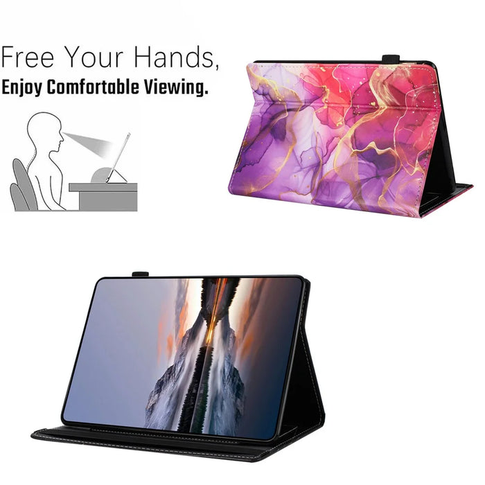 For Amazon Kindle Youth Edition 2022 Case Pattern Leather Tablet Cover with Auto Sleep / Wake, Card Holder - Flower Fox - 5