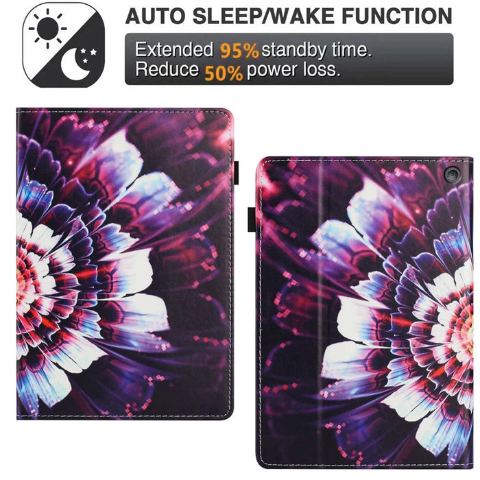 For Amazon Kindle Fire Max 11 2023 Case Pattern Leather Tablet Cover with Auto Sleep / Wake, Card Holder - Flower Fox - 6