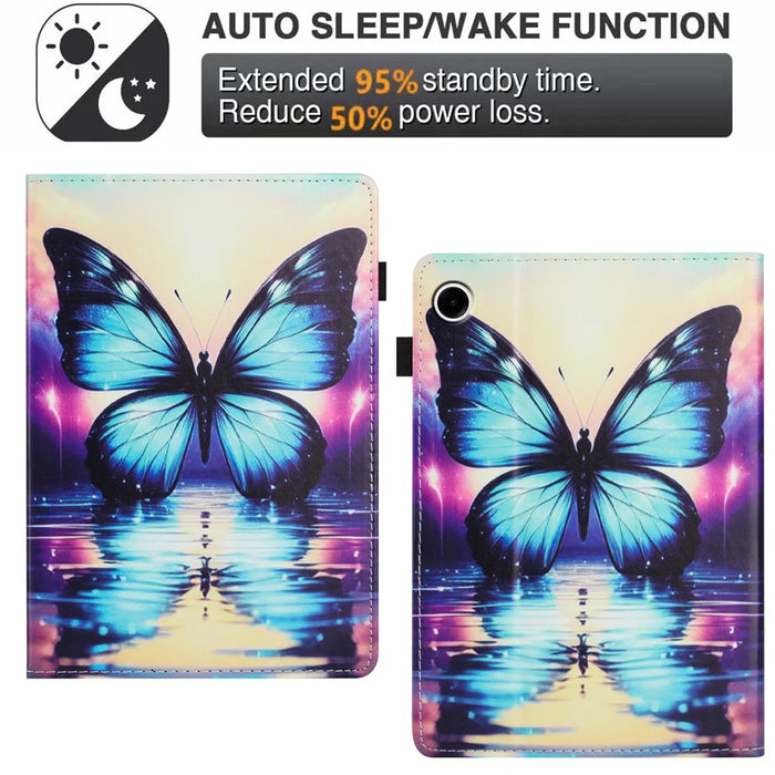 For Lenovo M10 Plus TB-X606F Case Pattern Leather Tablet Cover with Auto Sleep / Wake, Card Holder - Flower Fox - 6