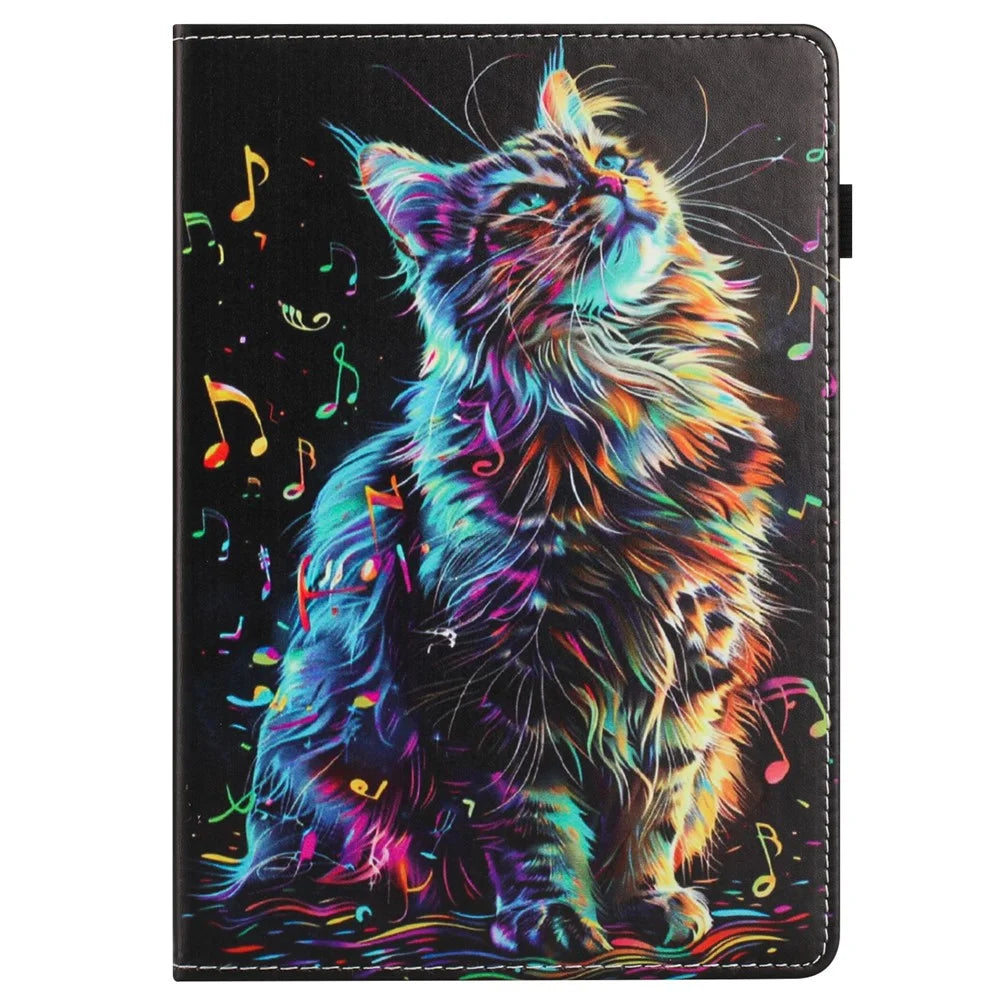 For Lenovo Tab M10 HD Gen 2 Case Pattern Leather Tablet Cover with Auto Sleep / Wake, Card Holder - Flower Fox - 7
