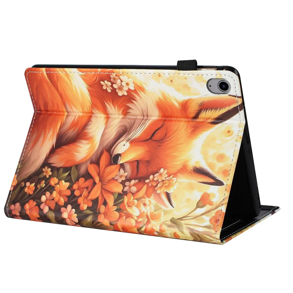 For Lenovo Tab P11 Gen 2 Case Pattern Leather Tablet Cover with Auto Sleep / Wake, Card Holder - Flower Fox - 4