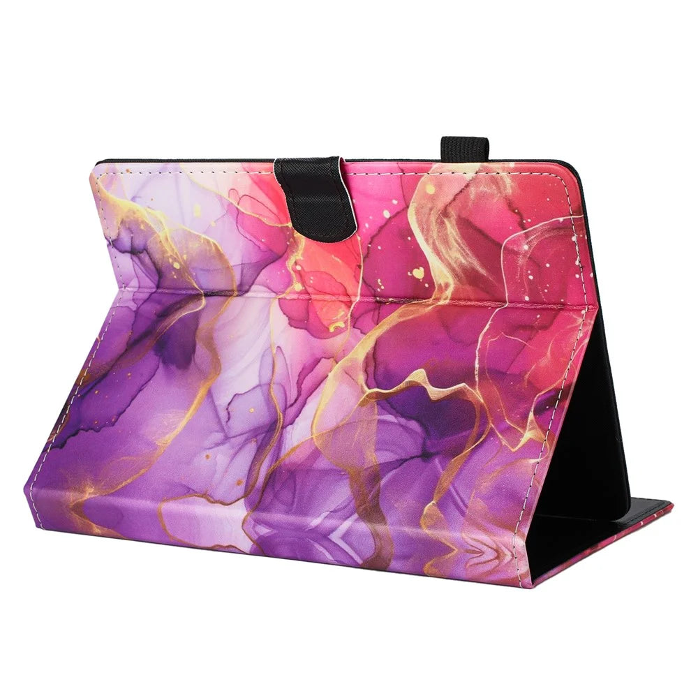 Universal 8-inch Tablet Case Pattern Leather Cover with Auto Sleep / Wake, Card Holder - Flower Fox - 4