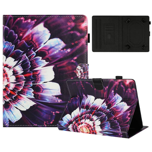 Universal 7-inch Tablet Case Pattern Leather Cover with Auto Sleep / Wake, Card Holder - Flower Fox - 1