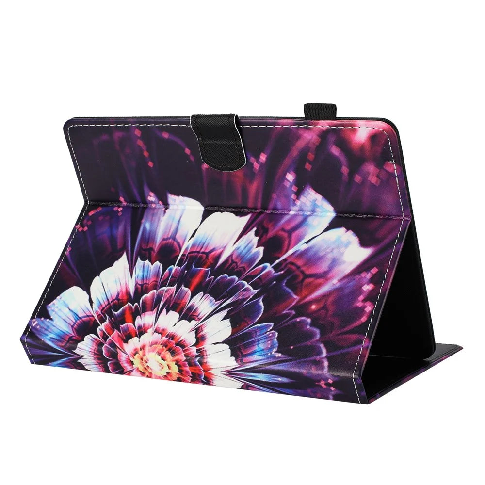 Universal 7-inch Tablet Case Pattern Leather Cover with Auto Sleep / Wake, Card Holder - Flower Fox - 4