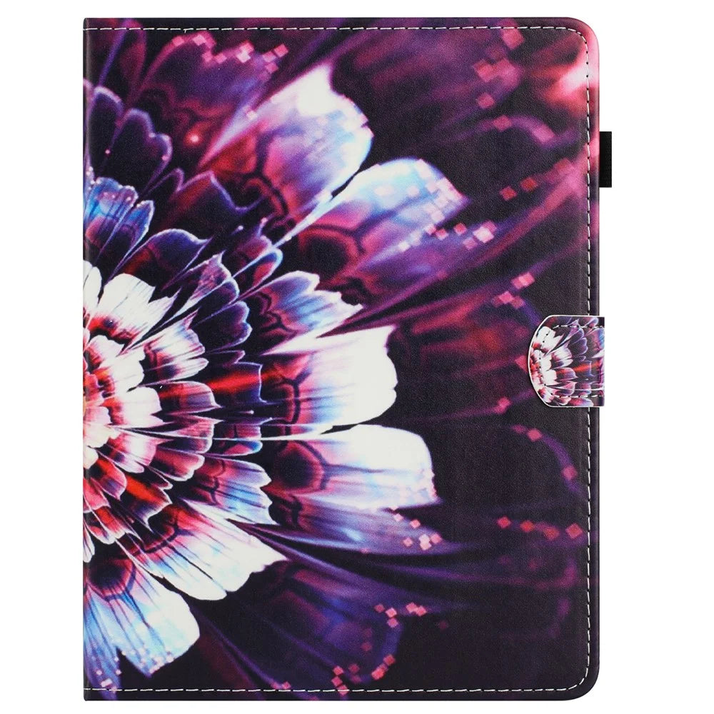 Universal 7-inch Tablet Case Pattern Leather Cover with Auto Sleep / Wake, Card Holder - Flower Fox - 7