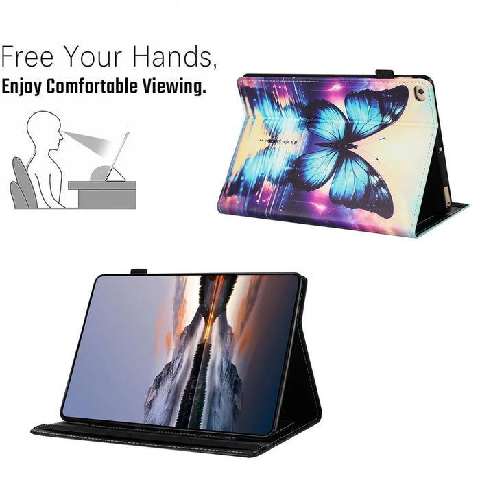 Tablet Case For iPad 9.7-inch (2018) / (2017) / iPad Air 2 / Air (2013) Pattern Leather Cover with Auto Sleep / Wake, Card Holder - Flower Fox - 5
