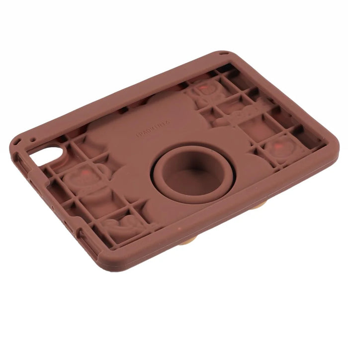 For iPad mini (2024) / mini (2021) Silicone Case Bear Kickstand Tulip Tablet Cover - 4