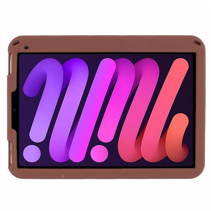 For iPad mini (2024) / mini (2021) Silicone Case Bear Kickstand Tulip Tablet Cover - 7