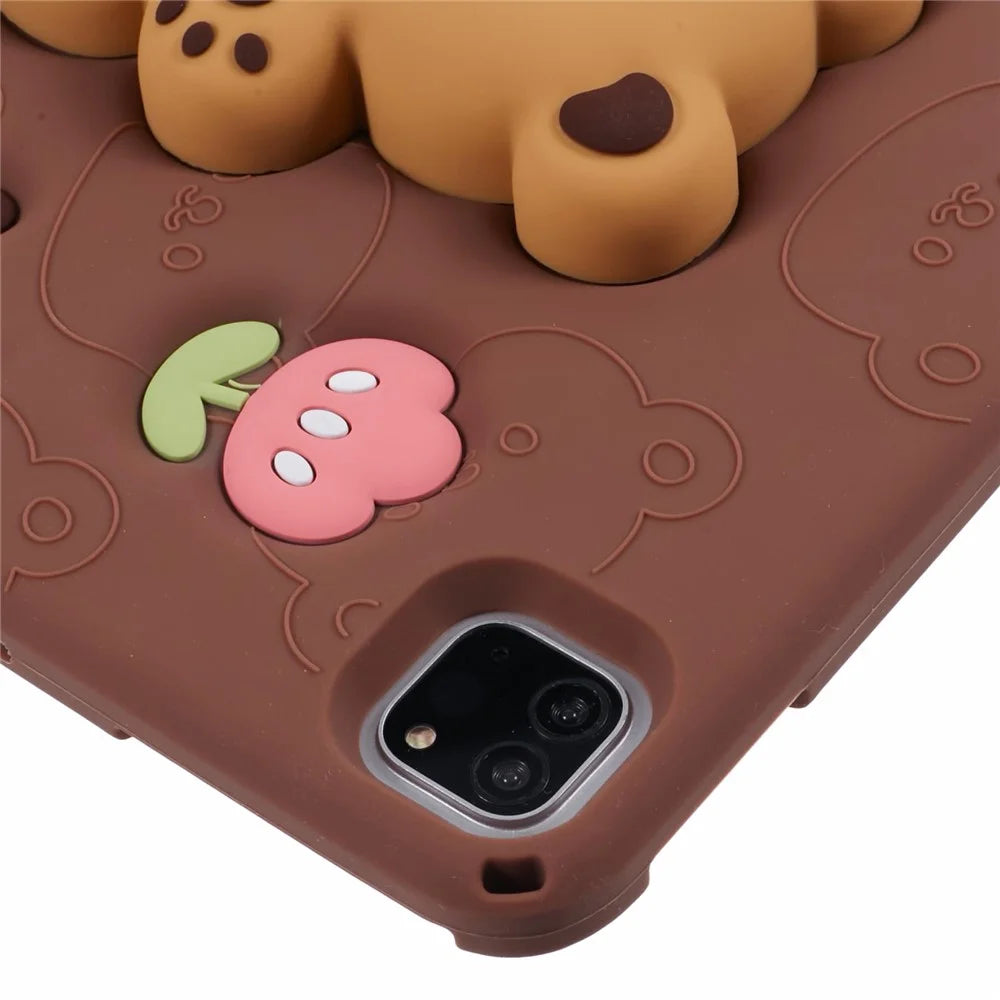 Silicone Case for iPad Air 11 (2026) / (2025) / (2024) / Air (2022) / (2020) / iPad Pro 11 (2025) / 11 (2024) / (2022) / (2021) / (2020) / (2018) Bear Kickstand Cover - 5