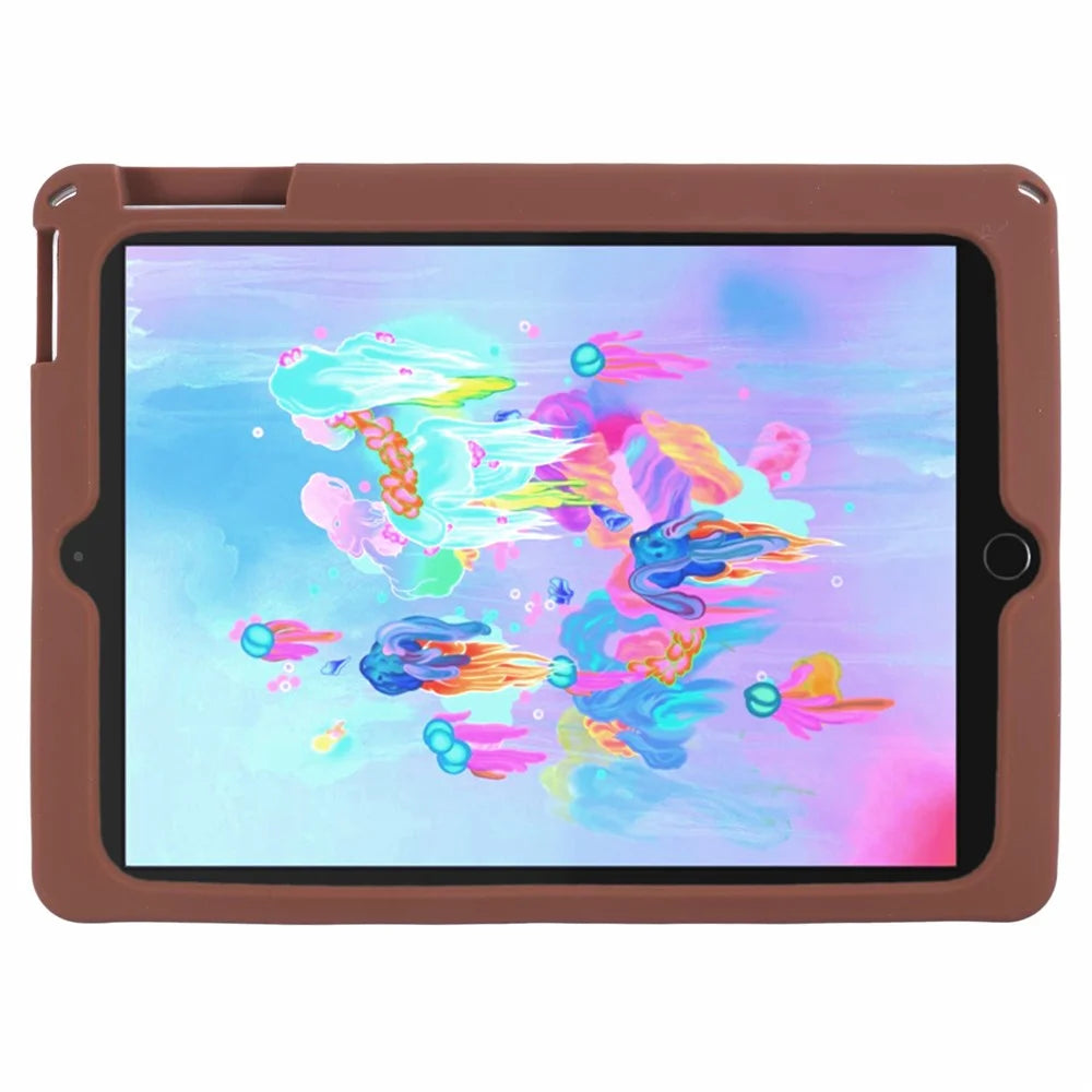 For iPad 9.7-inch (2018) / (2017) Silicone Case Bear Kickstand Tulip Tablet Cover - 6