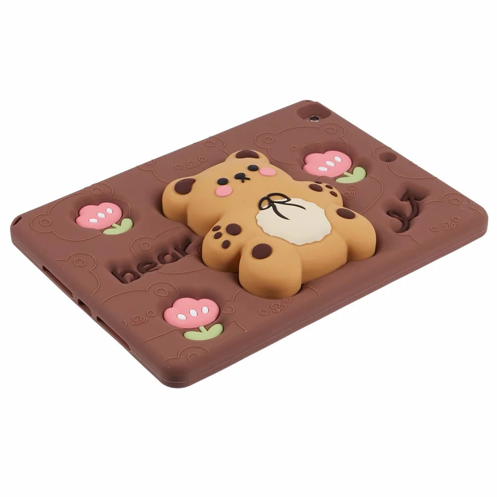Silicone Case for iPad 10.2 (2021) / (2020) / (2019) / iPad Air 10.5 inch (2019) / Pro 10.5-inch (2017) Bear Kickstand Tulip Tablet Cover - 3