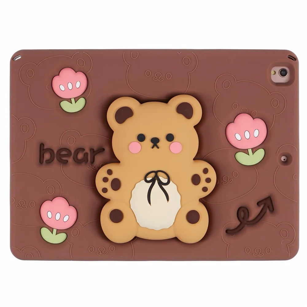 Silicone Case for iPad 10.2 (2021) / (2020) / (2019) / iPad Air 10.5 inch (2019) / Pro 10.5-inch (2017) Bear Kickstand Tulip Tablet Cover - 6