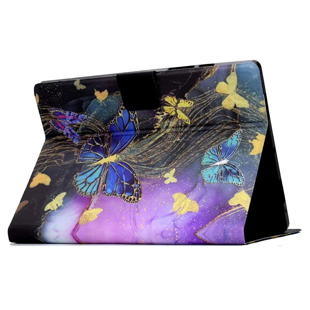For Amazon Kindle Paperwhite (2024) Case Card Holder Pattern Print Leather Cover - Golden Butterflies - 4