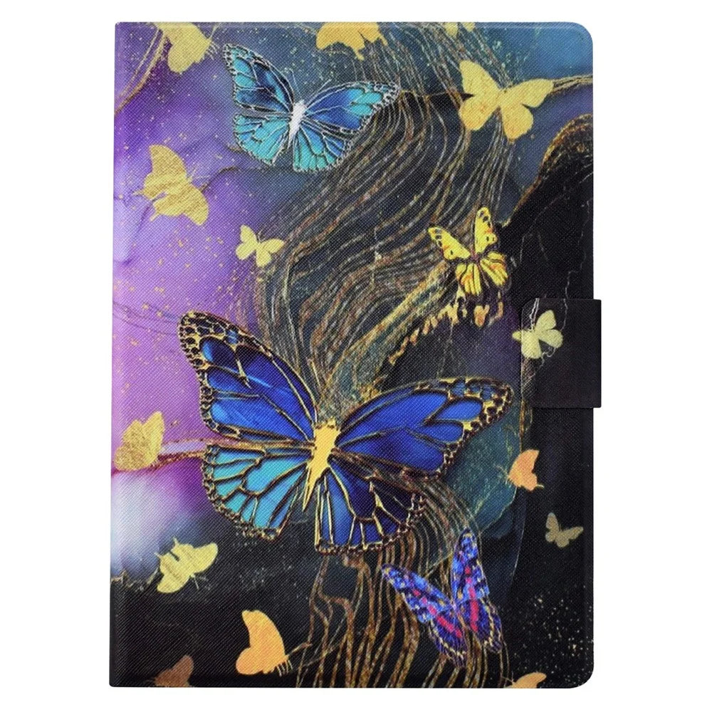 For Amazon Kindle Paperwhite (2024) Case Card Holder Pattern Print Leather Cover - Golden Butterflies - 7