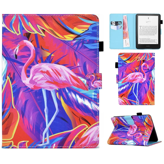 For Amazon Kindle Paperwhite (2024) Case Card Holder Stand Pattern Printing Leather Cover - Bird - 1