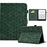 For Amazon Kindle Paperwhite (2024) Case Card Slots Stand Rhombus Auto Wake / Sleep Leather Cover - Green - 1