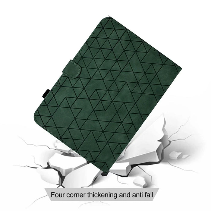 For Amazon Kindle Paperwhite (2024) Case Card Slots Stand Rhombus Auto Wake / Sleep Leather Cover - Green - 6