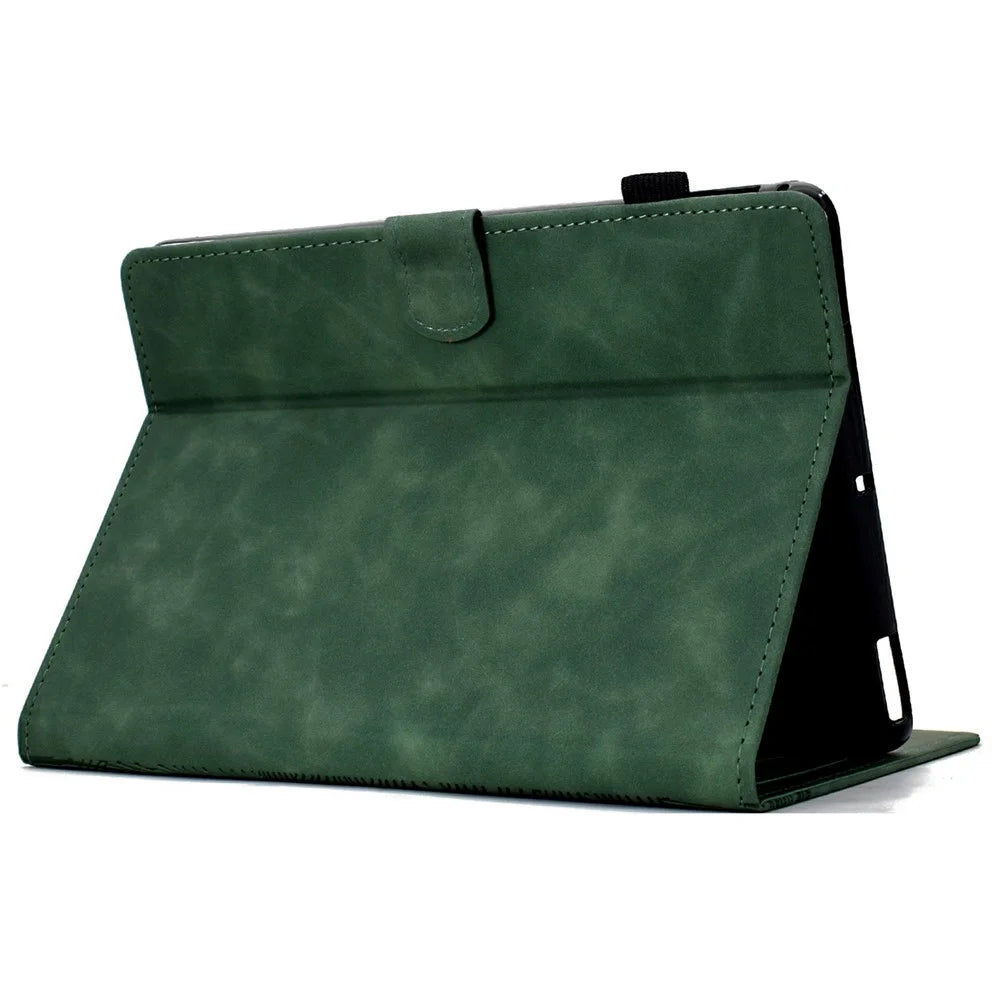 For Amazon Kindle Paperwhite (2024) Case Cats Imprinted PU Leather Card Slots E-Reader Cover - Green - 4