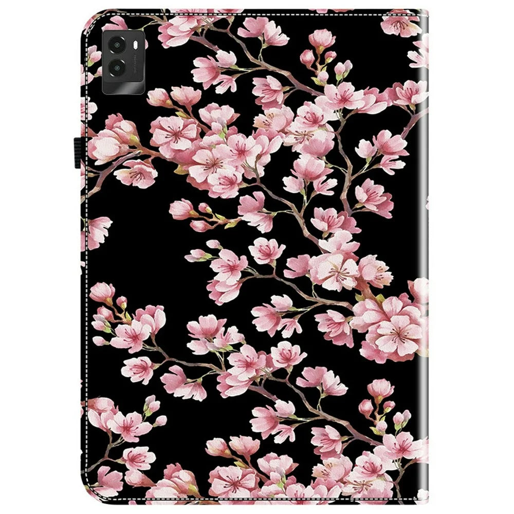 For Lenovo Legion Y700 (2025) Leather Case Pattern Printed Stand Tablet Cover with Card Slots - Plum Blossom - 6
