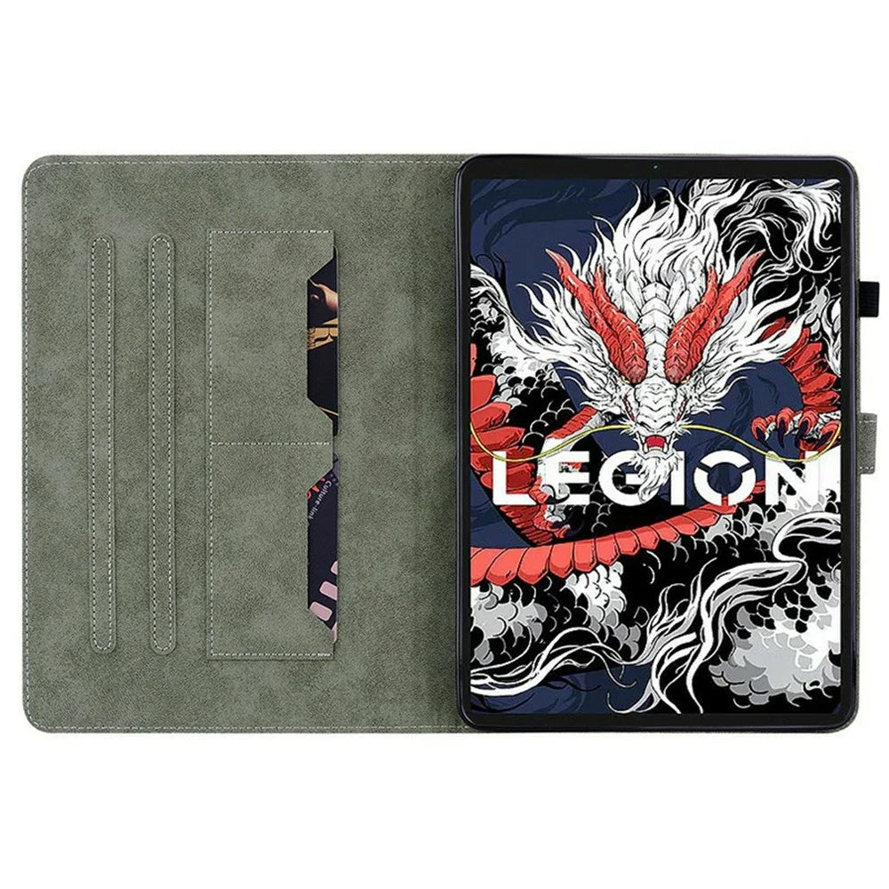 For Lenovo Legion Y700 (2025) Cases Tiger Imprint Anti-Scratch PU Leather Tablet Cover - Grey - 2