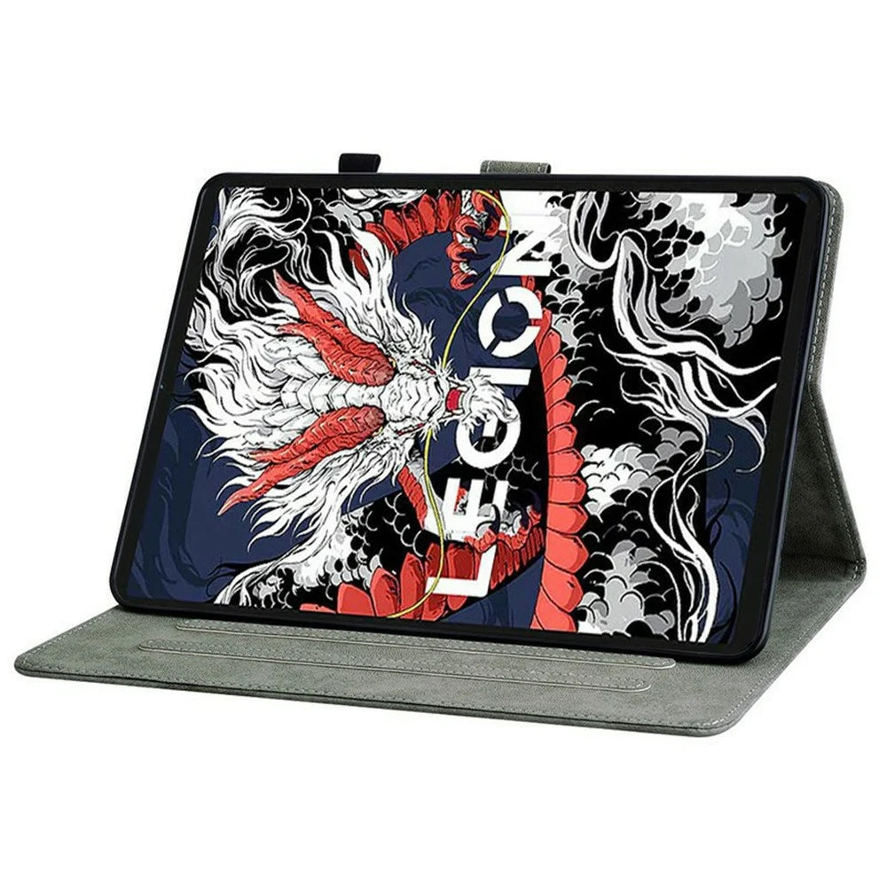For Lenovo Legion Y700 (2025) Cases Tiger Imprint Anti-Scratch PU Leather Tablet Cover - Grey - 3