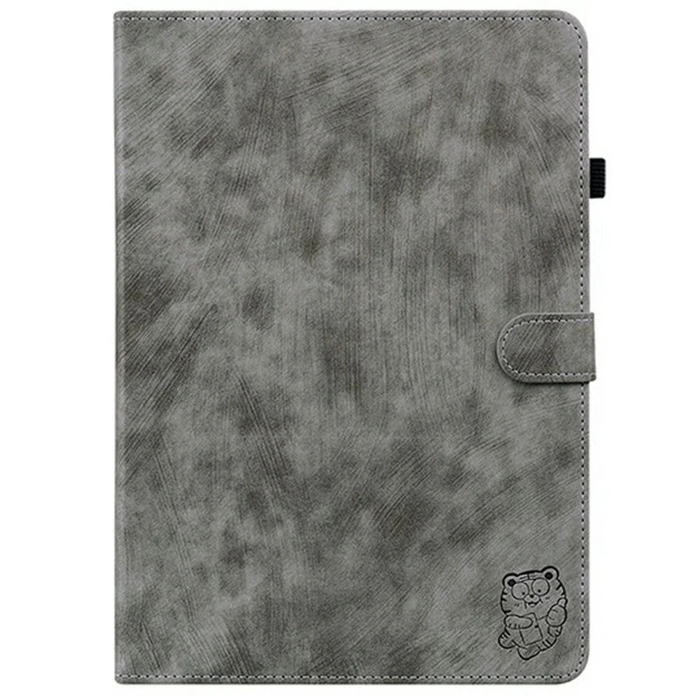 For Lenovo Legion Y700 (2025) Cases Tiger Imprint Anti-Scratch PU Leather Tablet Cover - Grey - 5
