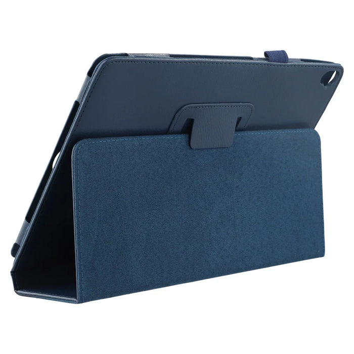 Tablet Case For iPad 10.2 (2021)  /  (2020)  /  (2019) Litchi Texture Bi-Fold Stand Leather Cover - Dark Blue - 2