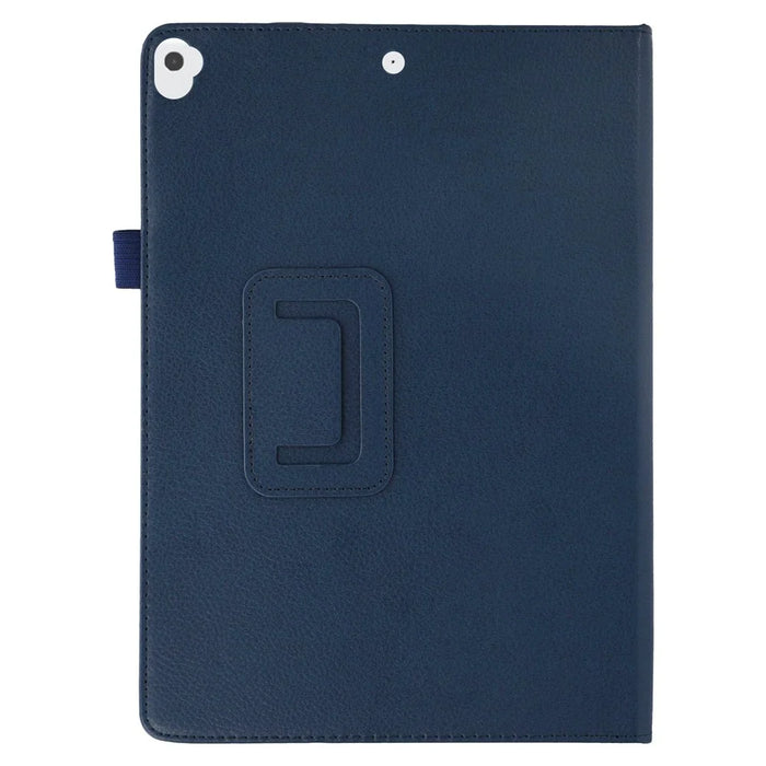 Tablet Case For iPad 10.2 (2021)  /  (2020)  /  (2019) Litchi Texture Bi-Fold Stand Leather Cover - Dark Blue - 5
