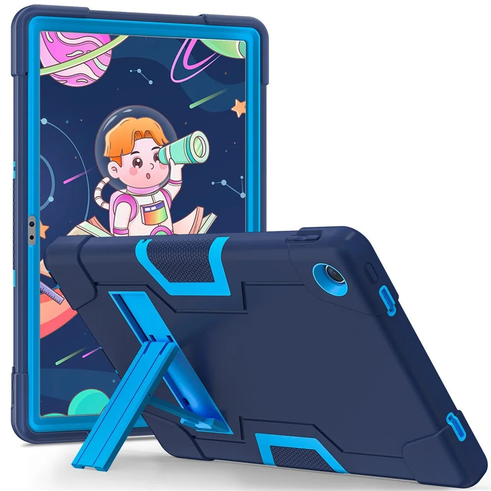 For Lenovo Tab M10 Plus (3rd Gen) / Xiaoxin Pad 2022 10.6 inch 125FU / 128FU Protective Case Robot Pattern Silicone+PC Tablet Anti-Scratch Cover Shockproof Portable Kickstand Case - Navy Blue / Blue - 1
